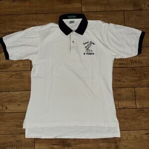 Vintage Outer Banks Polo Shirt White Med 21x26 9 Holers Golfing Polo Humor Funny